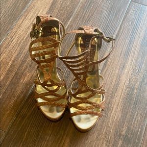 Charles David platform rose gold sandal